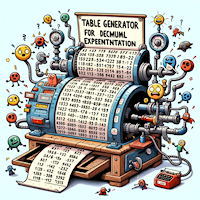 Decimal Exponentiation Table Generator: Calculate Powers of Base Numbers